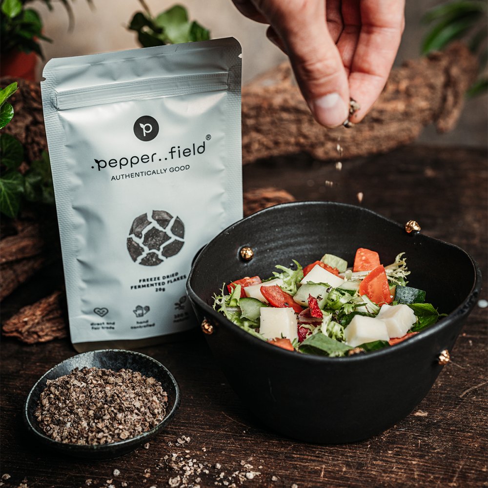 Lyofilizované vločky (Pepper Flakes) fermentovaného Kampotského pepře 20 g