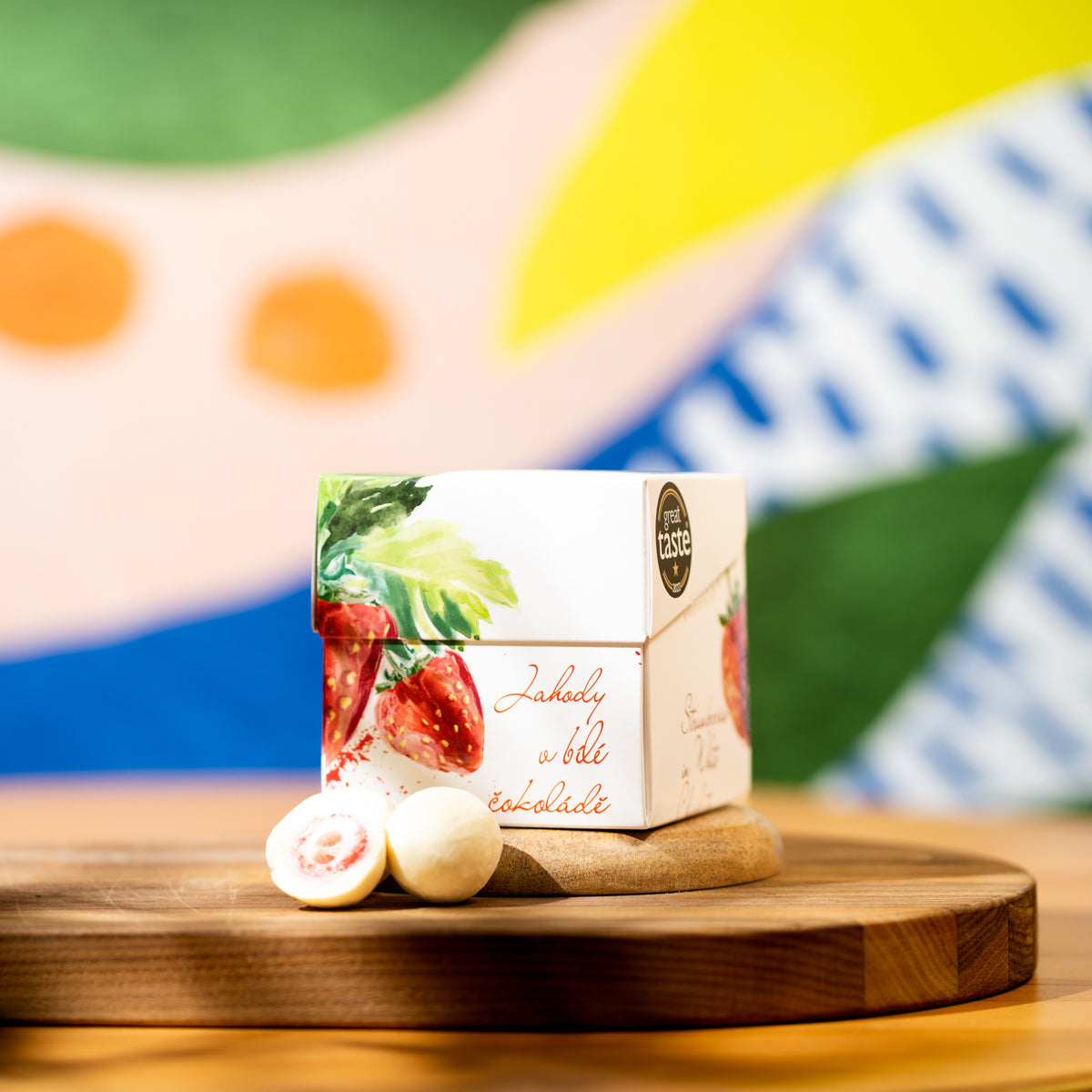 Fraises lyophilisées en chocolat blanc 110 g