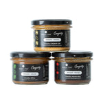 A convenient three-pack of pepper sauces
