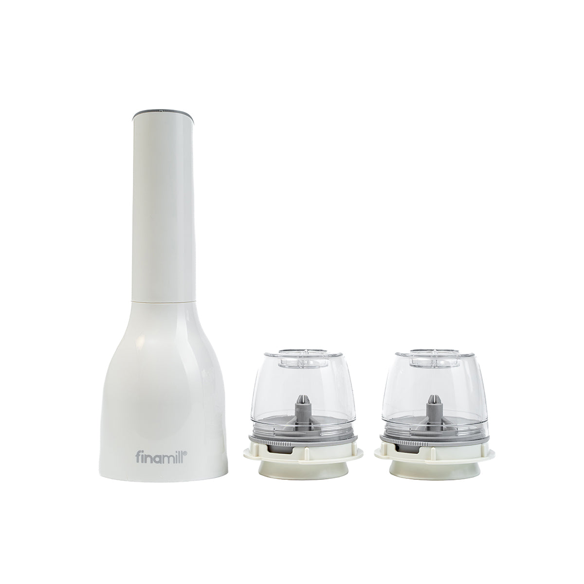Finamill blanc, moulin électrique rechargeable avec deux réservoirs ProPlus 
