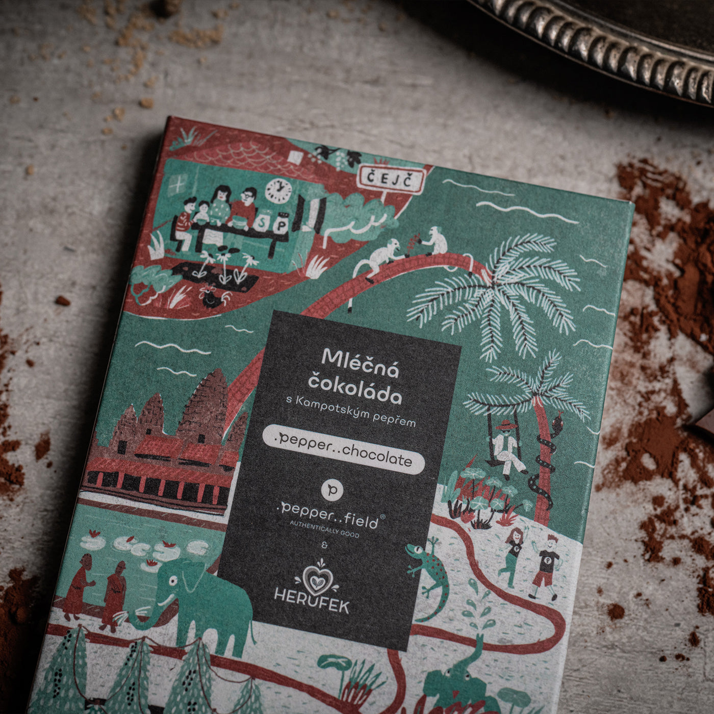 Milk chocolate with Kampot m pepper - .Pepper..chocolate (50g)