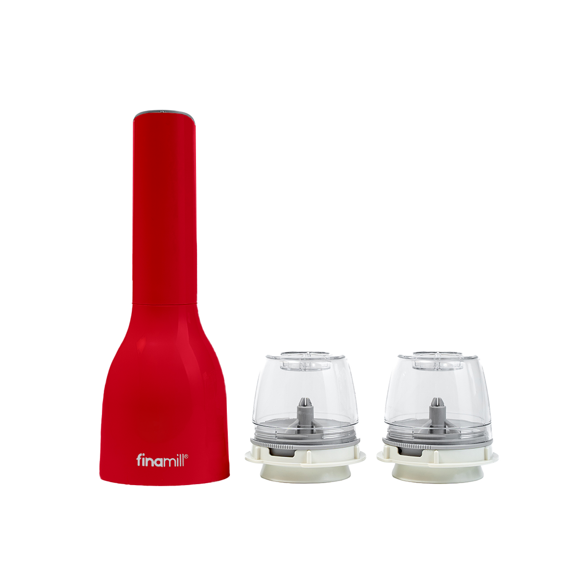 Finamill rouge, moulin électrique rechargeable avec deux réservoirs ProPlus 